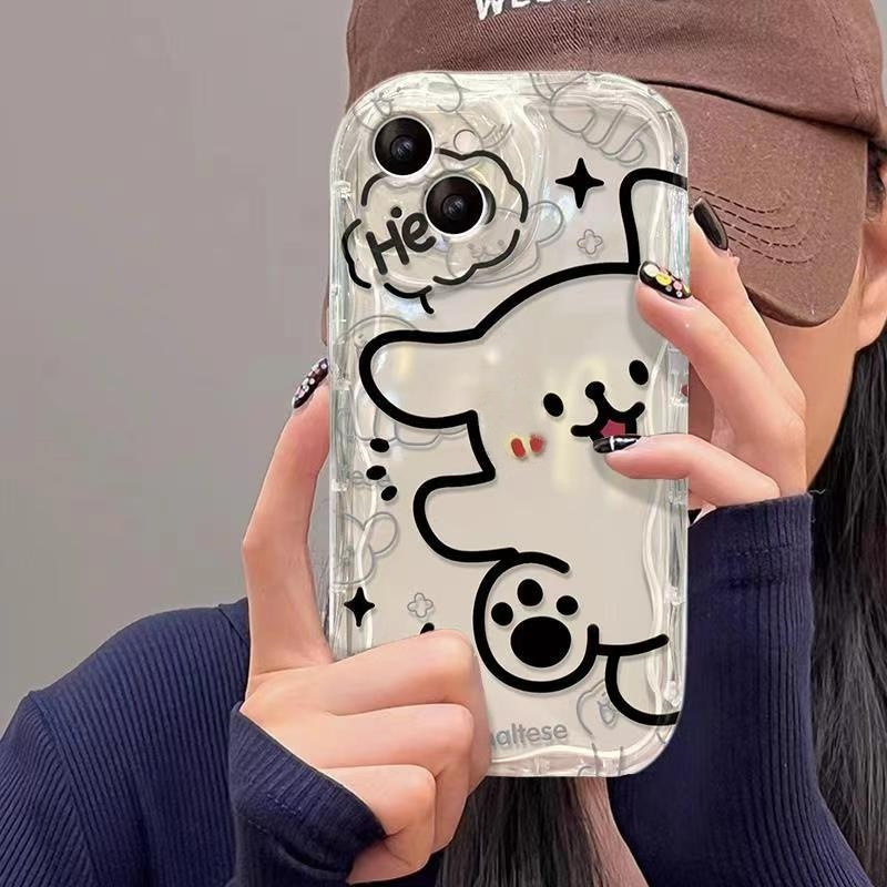 เคสโทรศัพท์มือถือแบบใส ลายการ์ตูนลูกสุนัขน่ารัก สําหรับ iPhone 11promax 7plus 8plus 11 6plus 6splus 6 6s 6splus x xs xsmax se2020 xr 15 14 13 12 pro max 7 8 plus max