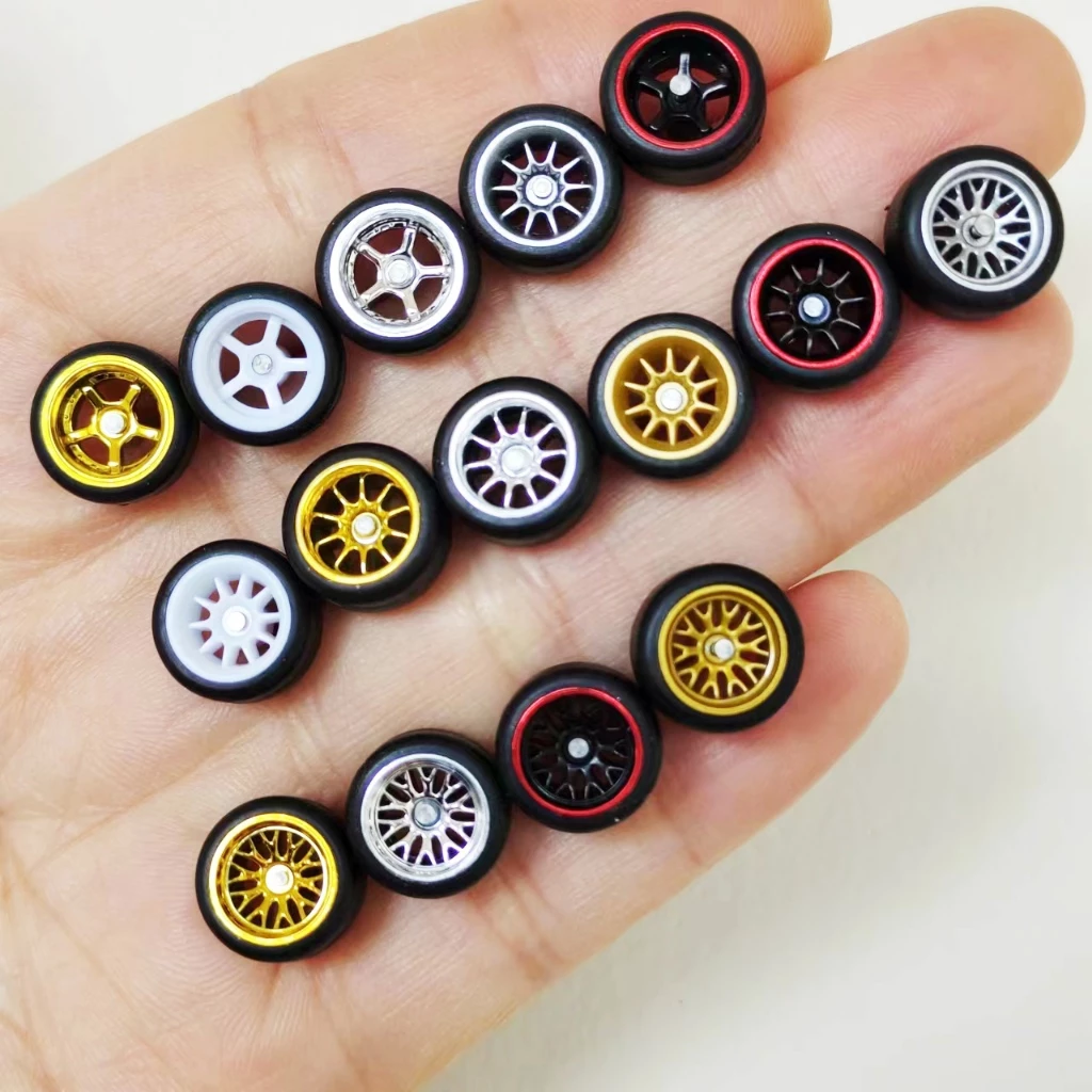 1/64 รถโลหะผสมล้อ 10.8 มม.BBS ADVAN CE28 ยางยางสําหรับ 1:64 Mini ของเล่นรถล้อร้อน/Matchbox/Domeka/Tomy