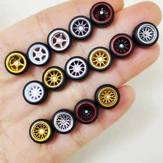 1/64 รถโลหะผสมล้อ 10.8 มม.BBS ADVAN CE28 ยางยางสําหรับ 1:64 Mini ของเล่นรถล้อร้อน/Matchbox/Domeka/Tomy