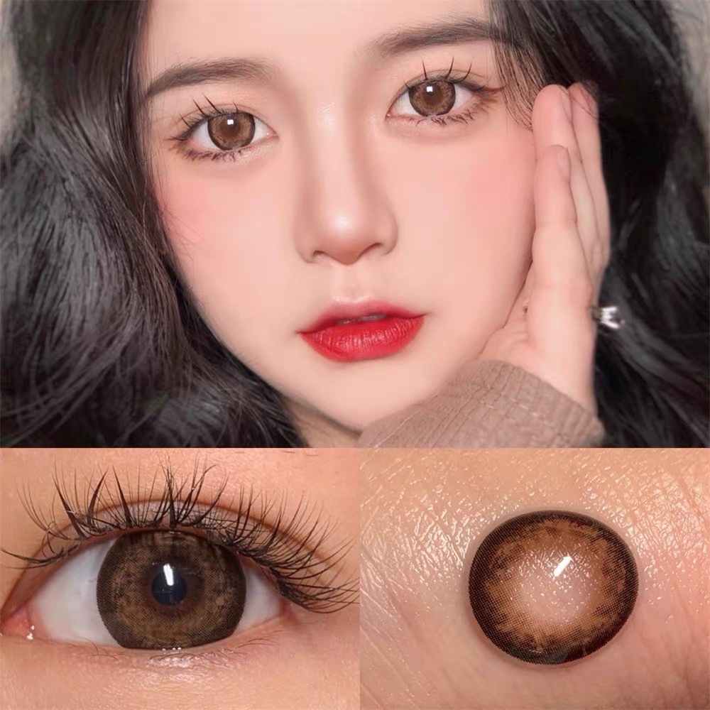 Funsachy คอนแทคเลนส์ตาโตหวาน Tubod Black/Brown ตาน่ารัก 2 ชิ้น 1 คู่ เหมาะสำหรับตาโต เครื่องสำอางความงามตา