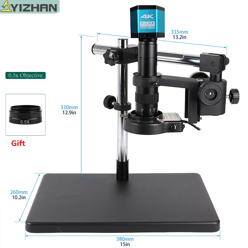Yizhan กล้องจุลทรรศน์อิเล็กตรอน กล้องจุลทรรศน์ HDMI HD 4K วัด กล้องอุตสาหกรรม การบํารุงรักษา แว่นขยา