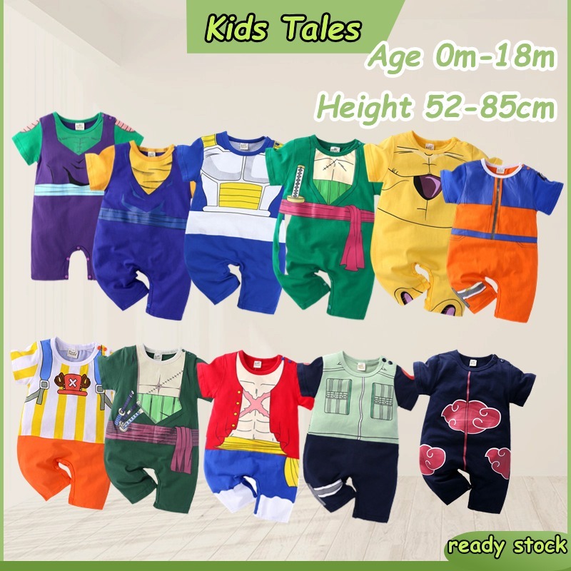 พร้อมส่ง ชุดจั๊มสูทรอมเปอร์ คอกลม แขนสั้น ผ้าฝ้าย พิมพ์ลายการ์ตูนวันพีชน่ารัก สําหรับเด็กทารกแรกเกิด 0-18 เดือน