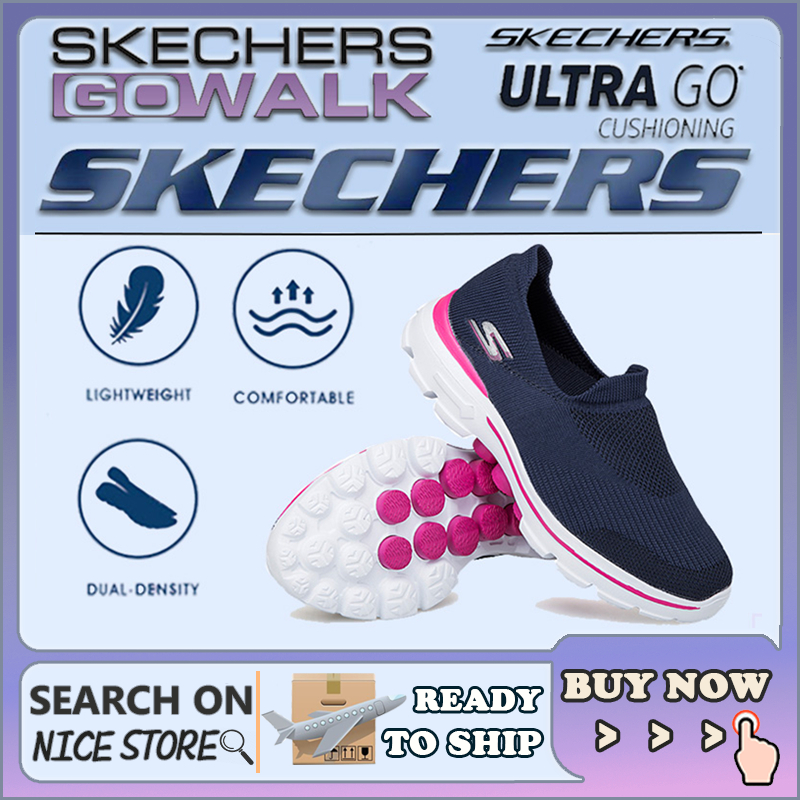 [รองเท้าผ้าใบผู้หญิง] Skechers_ Go-walk รองเท้าผ้าใบ สลิปออน กีฬา รองเท้าส้นแบน Kasut Sukan Wanita Walking Running Girl QAAW