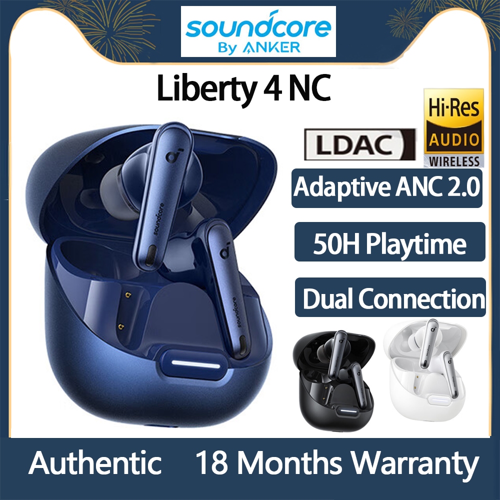 ใหม่ ของแท้ Anker Soundcore Liberty 4 NC หูฟัง TWS LDAC Type C ตัดเสียงรบกวน พร้อมไมโครโฟน 6 ชิ้น A3947