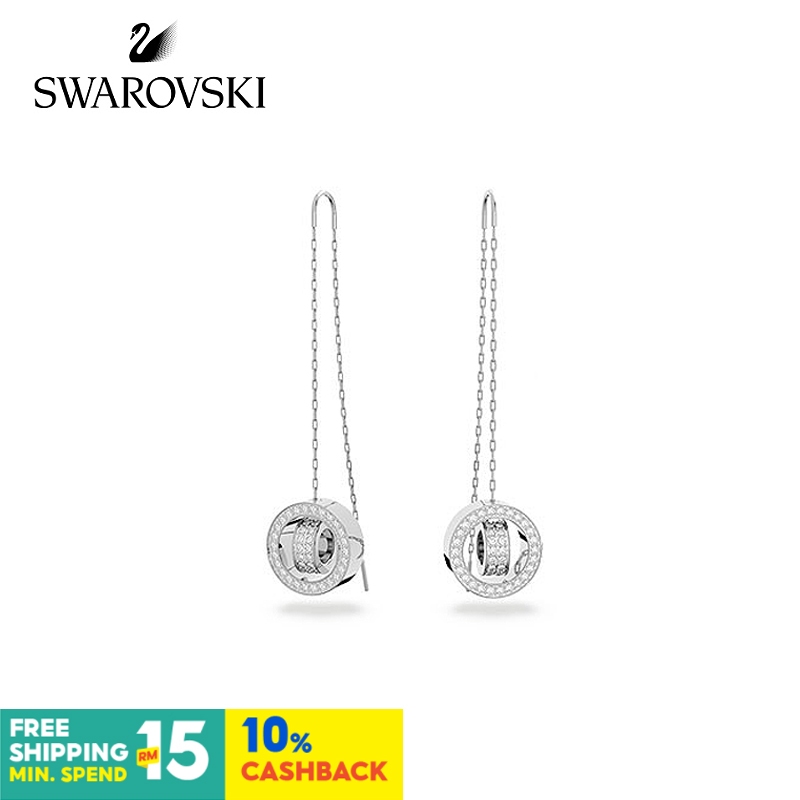 Swarovski ต่างหู แบบกลวง ทรงหยดน้ํา แฟชั่นฤดูใบไม้ร่วง และฤดูหนาว สําหรับผู้หญิง