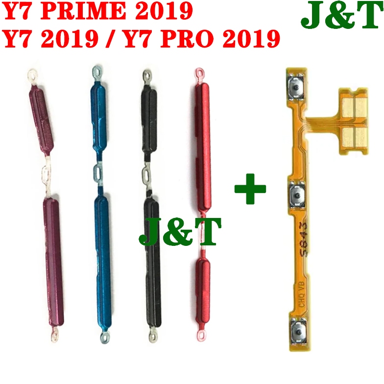 Y7 2019 Power Volume บนปุ่มปิด flex สําหรับ Huawei Y7 Pro Prime 2019 ปุ่มขึ้นลงสายริบบิ้น