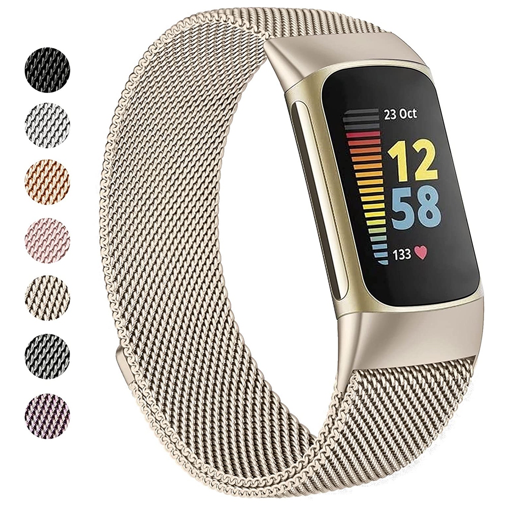 สายนาฬิกาข้อมือสเตนเลส โลหะ แม่เหล็ก ปรับได้ แบบเปลี่ยน สําหรับ Fitbit Charge 5 Charge 6 Fitbit Charge Smart Watch