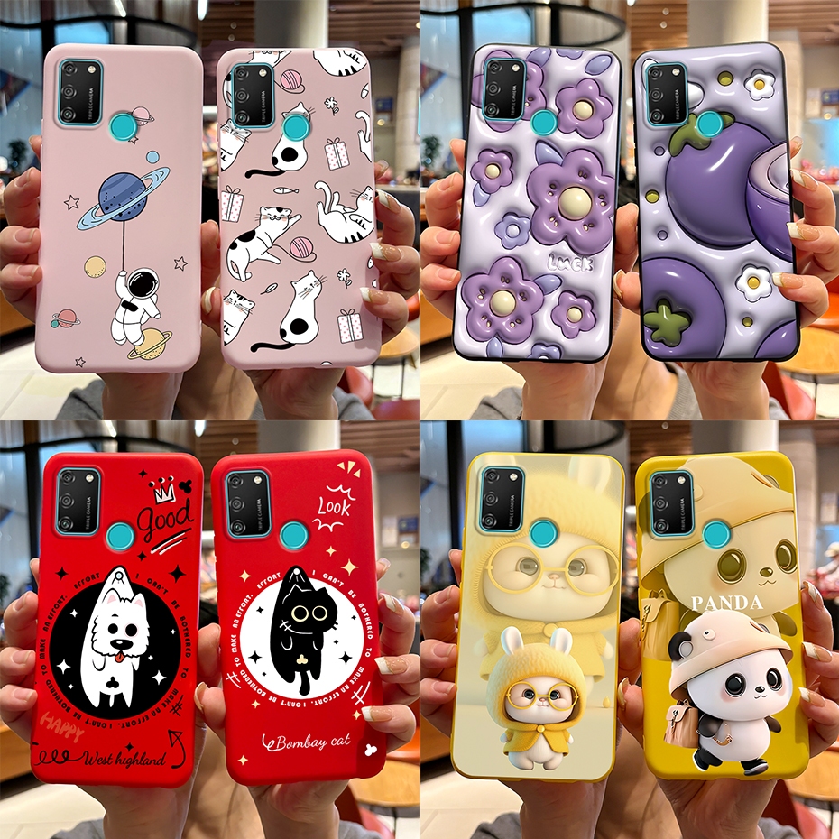 เคสโทรศัพท์ซิลิโคน TPU แบบนิ่ม ลายกระต่าย แพนด้า สําหรับ Huawei Honor 9A Honor9A 9 A MOA-LX9N
