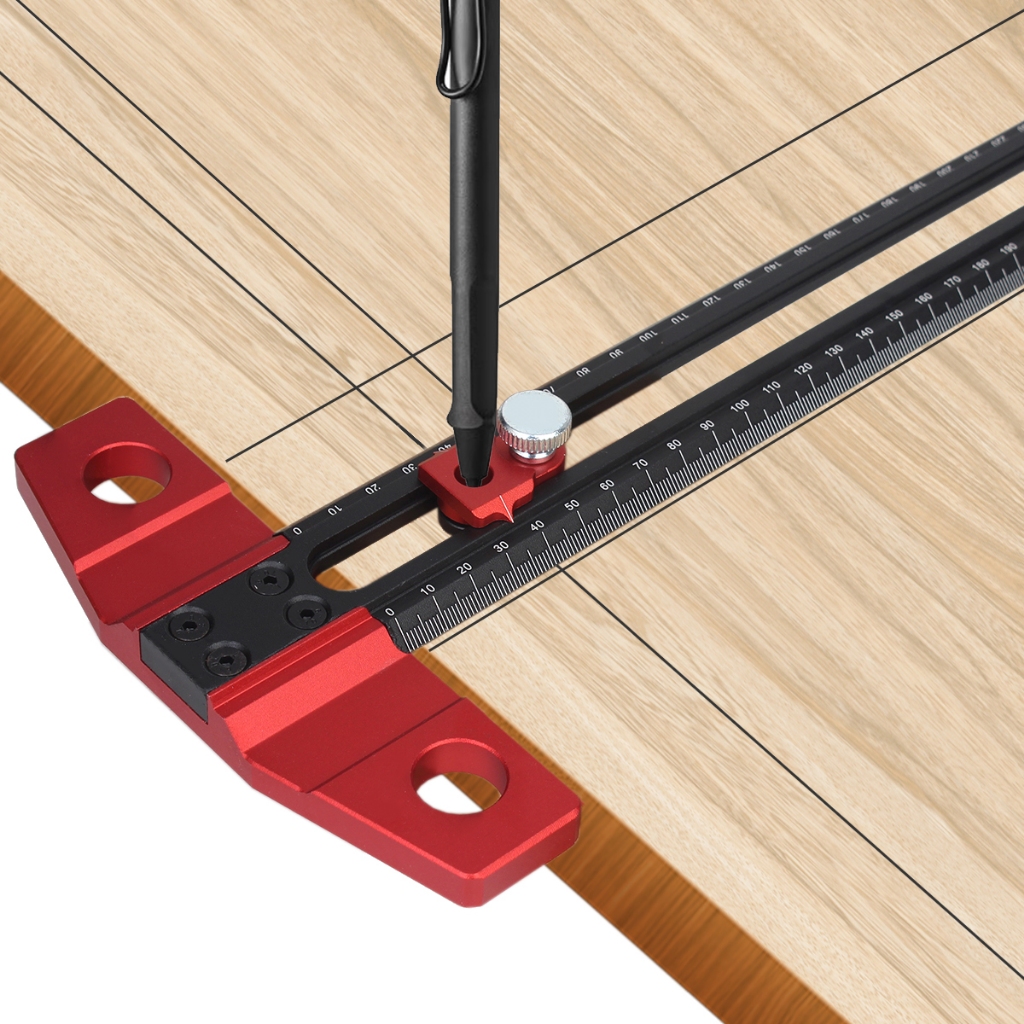 1Pc Woodworking 2 in 1 Drilling Positioning Ruler Highprecision Scribe Marking T-Ruler Dowelling Jig 6/8/10mm Drill Locator Punch Tool