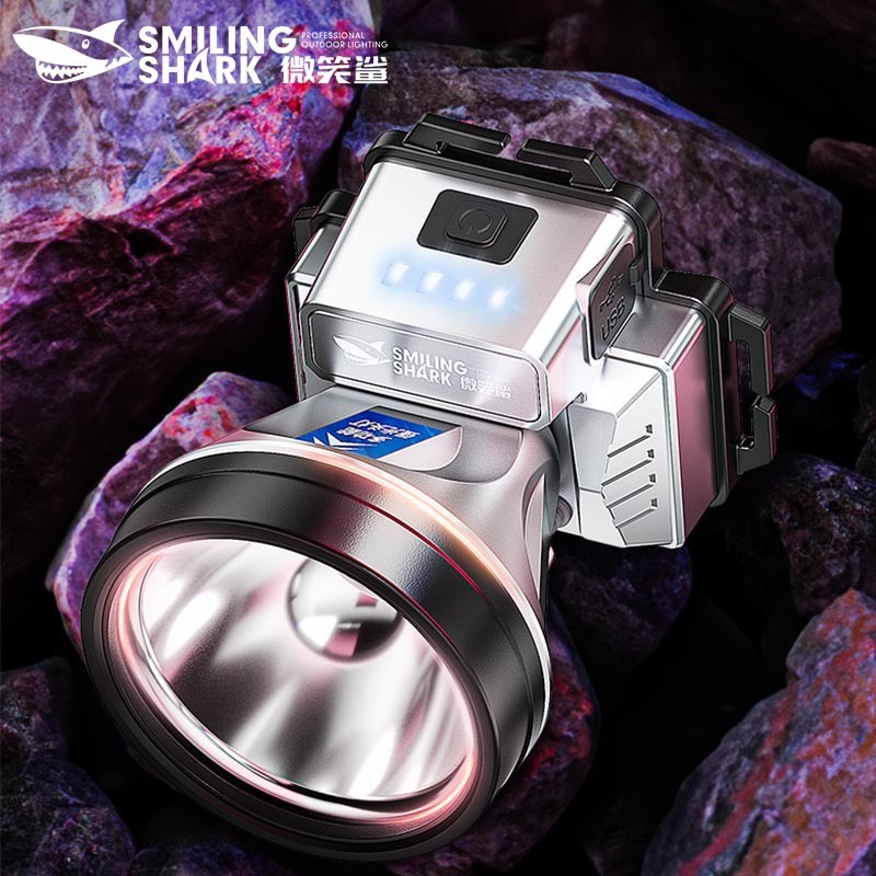 Smilingshark TD8006 ไฟคาดหัว ไฟหน้า led 5000lm ไฟหน้าสีขาว สีเหลือง 3 โหมด USB ชาร์จ IPX6 กันน้ำสำหรับตั้งแคมป์เดินป่าตกปลา