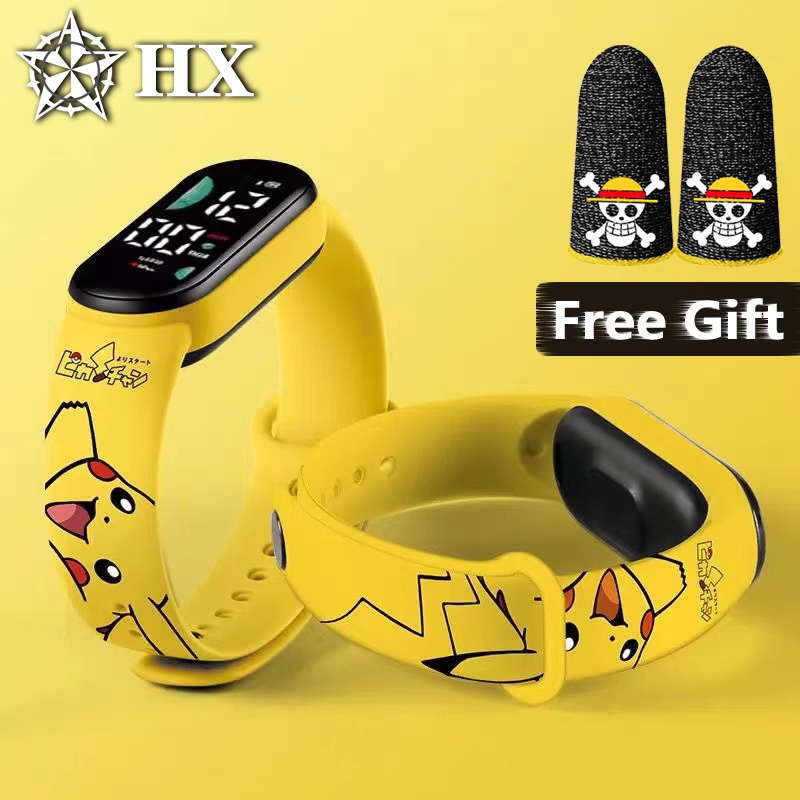 【ฟรีของขวัญ】นาฬิกาอิเล็กทรอนิกส์ดิจิทัล Led HX Pikachu Pider Man Naruto Dragon Ball แฟชั่นเรียบง่าย กันน้ํา สําหรับนักเรียน