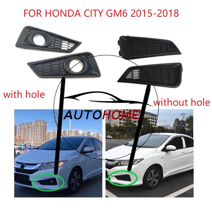 สําหรับ HONDA CITY GM6 2015 2016 2017 2018 กันชนหน้าไฟตัดหมอก Garnish/Bumper ฝาครอบไฟตัดหมอก