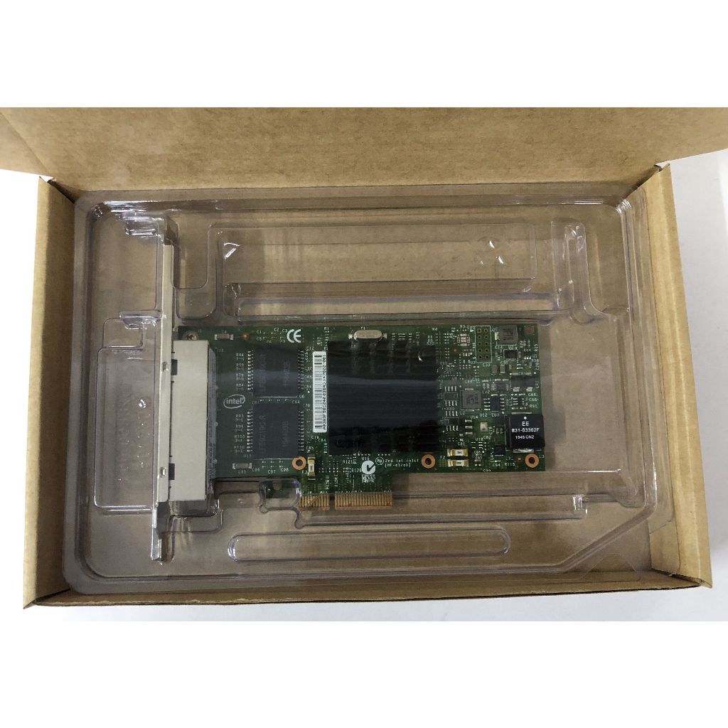 Intel Original I350T4V2 4x1Gbe I350-T4 4 พอร์ต RJ-45 PCIe 2.1 x4 อะแดปเตอร์เครือข่ายความสูงเต็มรูปแบ