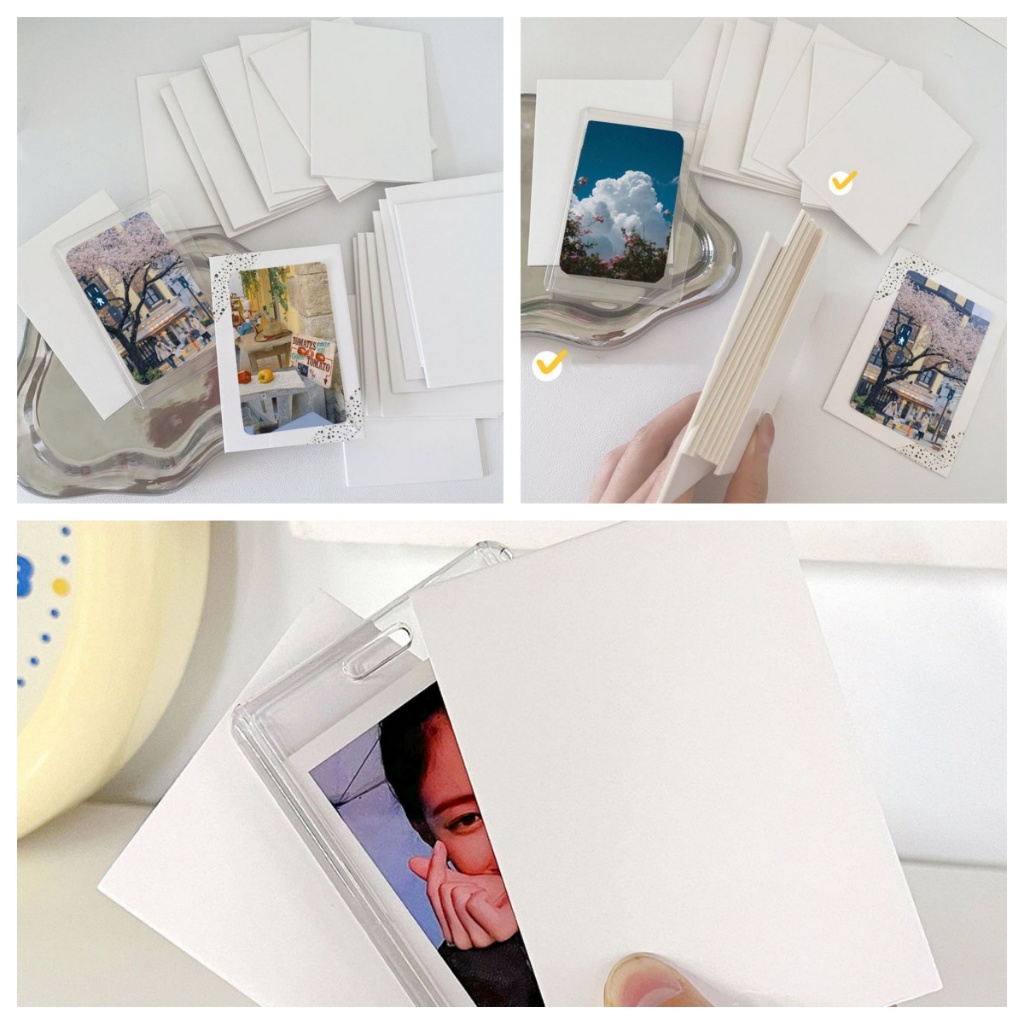 กระดาษแข็ง แบบสองด้าน ป้องกันการงอ สําหรับเก็บรูปภาพไอดอล 10 ชิ้น