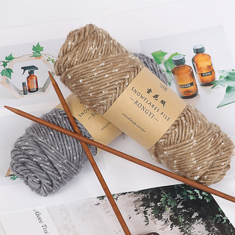 ไหมพรม 8ply ไหมพรมขนแกะหนา ให้ความอบอุ่น 100 กรัม หมวก DIY ด้ายไหมพรมถักเสื้อ ด้ายไหมพรมถัก