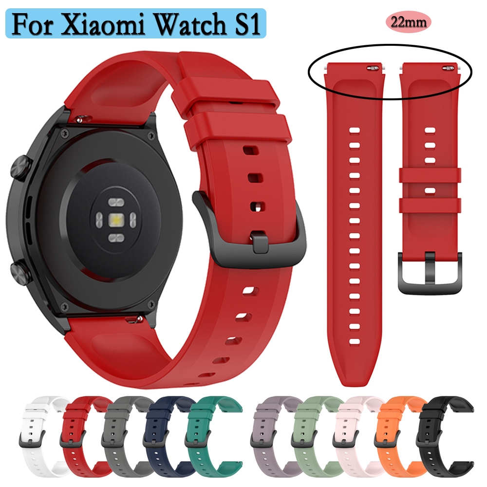 สําหรับ Xiaomi Mi Watch S1 สมาร์ทวอท์ช 22 มม.สร้อยข้อมือซิลิโคนสําหรับ Mi Watch S1 เปลี่ยนสายรัดข้อมือ Correa