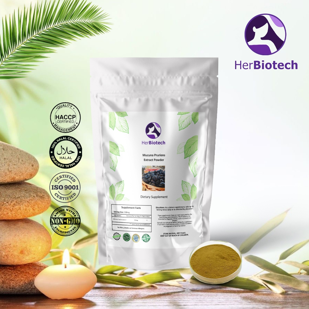 [HerBiotech] ผงสกัด Mucuna Puriens พรีเมี่ยม - รองรับ Boost Dopamine สนับสนุนฮอร์โมนสมดุล