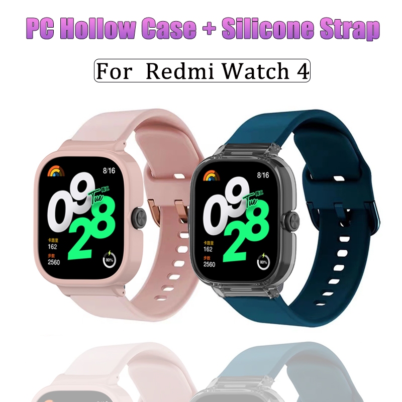 เคส PC กลวง + สายซิลิโคน สําหรับ Xiaomi Redmi Watch 4 อุปกรณ์เสริมสมาร์ทวอทช์ เปลี่ยนได้ เคสสายรัด for Redmi Watch 4