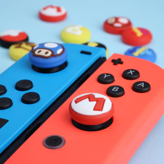 Switch Rocker Caps 1 คู่ (2 ชิ้น) การออกแบบธีมเกมสําหรับ Nintendo Switch 1/ 2/ OLED/ Lite Analog Caps ทรงกลม