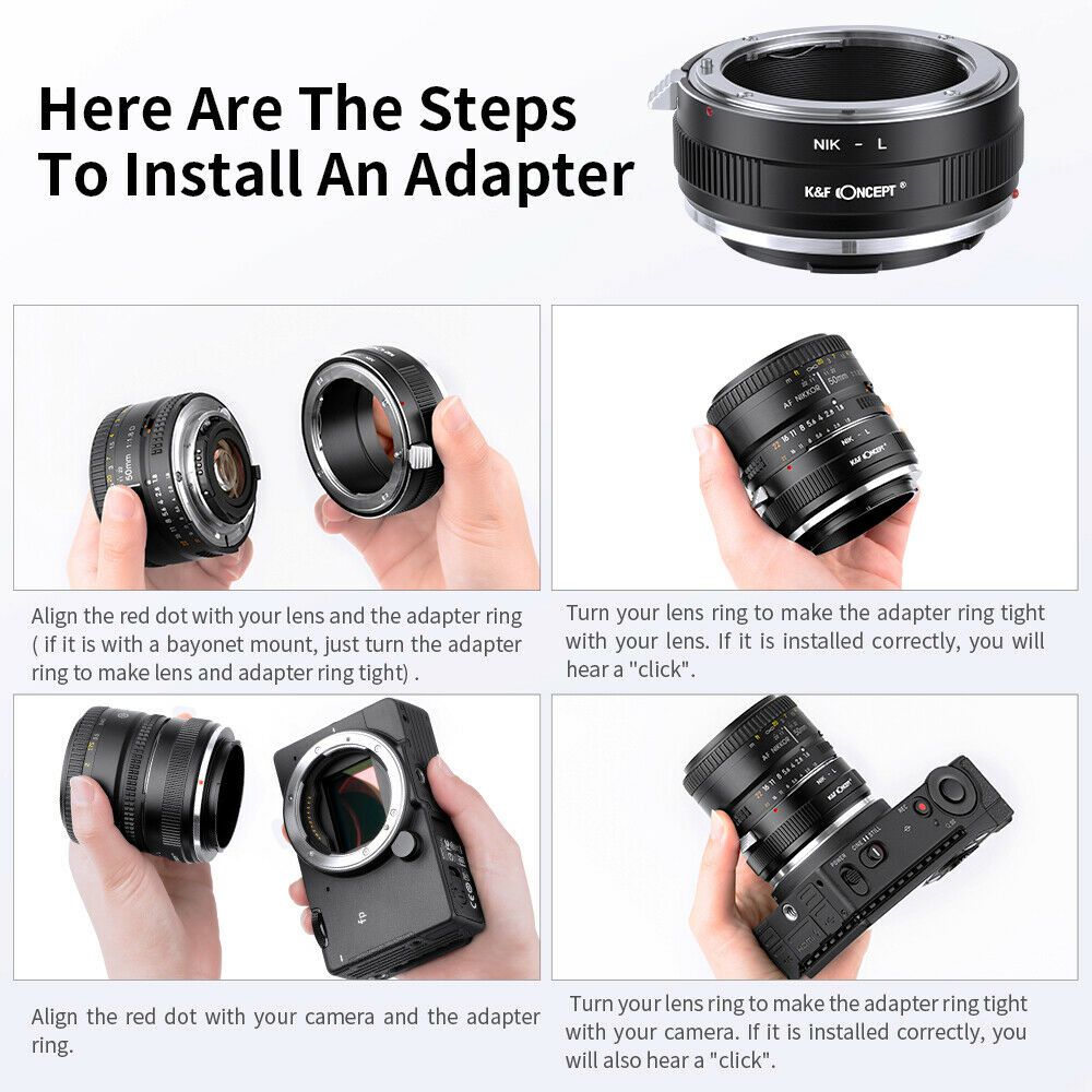K&f อะแดปเตอร์คอนเซ็ปต์ สําหรับเลนส์กล้อง Nikon F Mount เป็น L Mount Leica TL TL2
