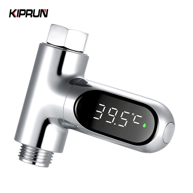 Kiprun เครื่องวัดอุณหภูมิฝักบัวอาบน้ํา หน้าจอดิจิทัล Led 5~85℃ แสดงอุณหภูมิน้ํา 360° หน้าจอแสดงผล แบบหมุนได้ ฟาเรนไฮต์ เซนติเกรด