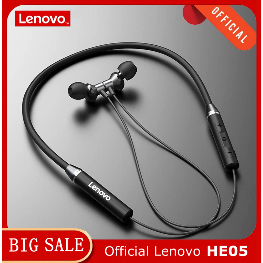 ของแท้ Lenovo HE05 หูฟังบลูทูธไร้สาย IPX5 กันน้ํา สําหรับ Android iOS