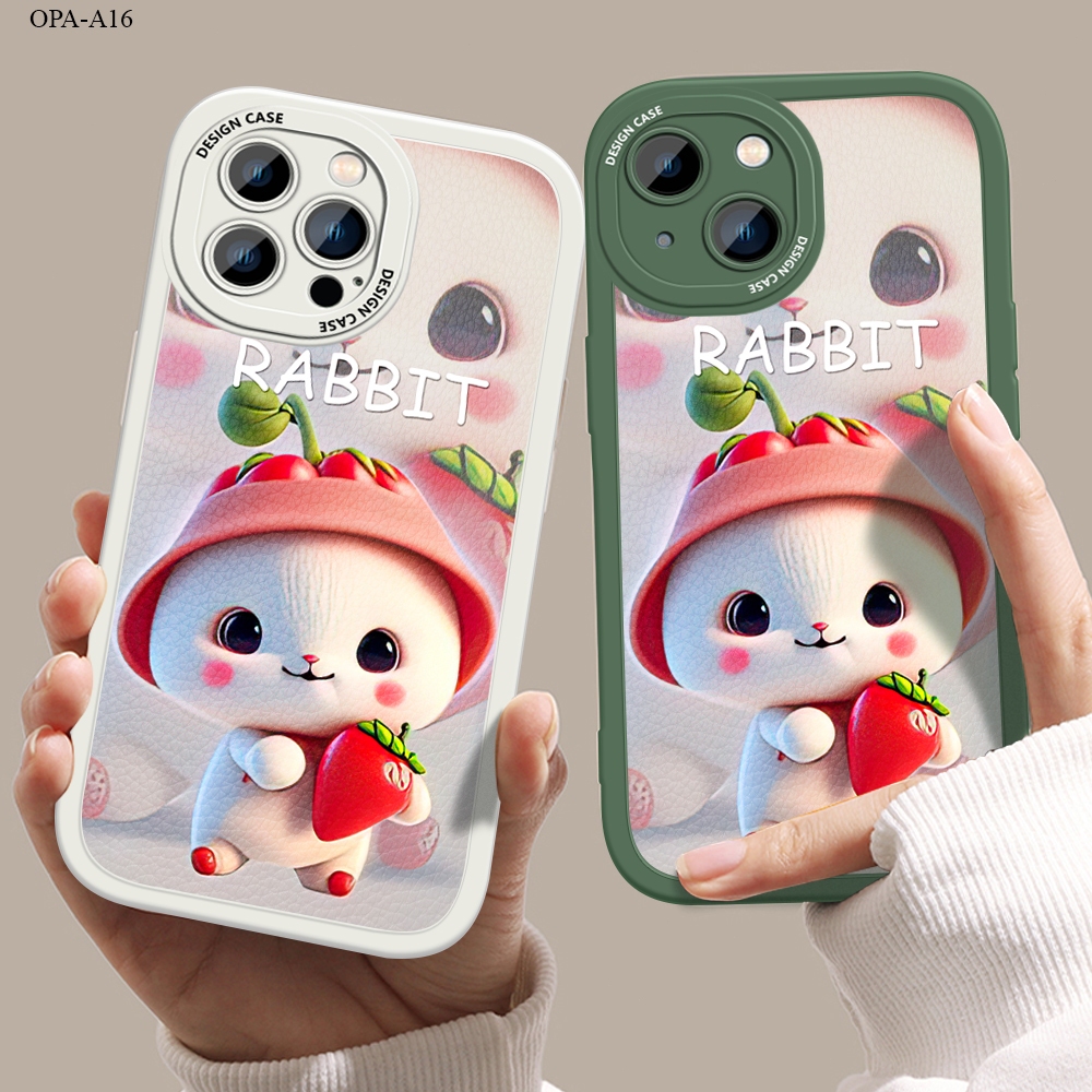 OPPO A16 A16K A16E A57 A55 A54 A78 A77 A76 A94 A93 A36 4G 5G เคสออปโป้ สำหรับ Case Cartoon Cute Rabbit เคสโทรศัพท์ Soft Phone Lambskin Cases