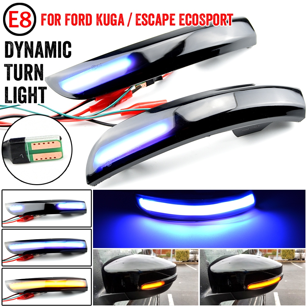 ไฟเลี้ยวไดนามิก LED ติดกระจกมองข้าง สําหรับ Ford Kuga Escape EcoSport 2013-2018 Focus 3 MK3 SE ST RS US 2 ชิ้น