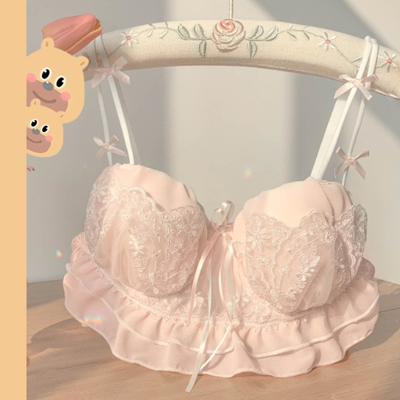 🎀bearbra🎀ชุดชั้นในน่ารัก บรา ชุด ยกทรงดันทรง