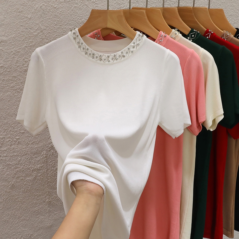 เสื้อยืดแขนสั้น กันหนาว แฟชั่นฤดูใบไม้ผลิ และฤดูร้อน สําหรับผู้หญิง