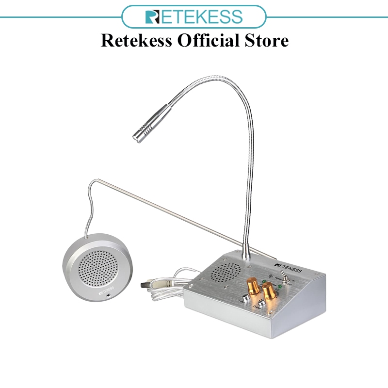 Retekess TW103 อินเตอร์โฟน 2 ทาง ระบบอินเตอร์คอมภายใน โทรศัพท์สื่อสารแบบไม่สัมผัส สําหรับเคาน์เตอร์ 