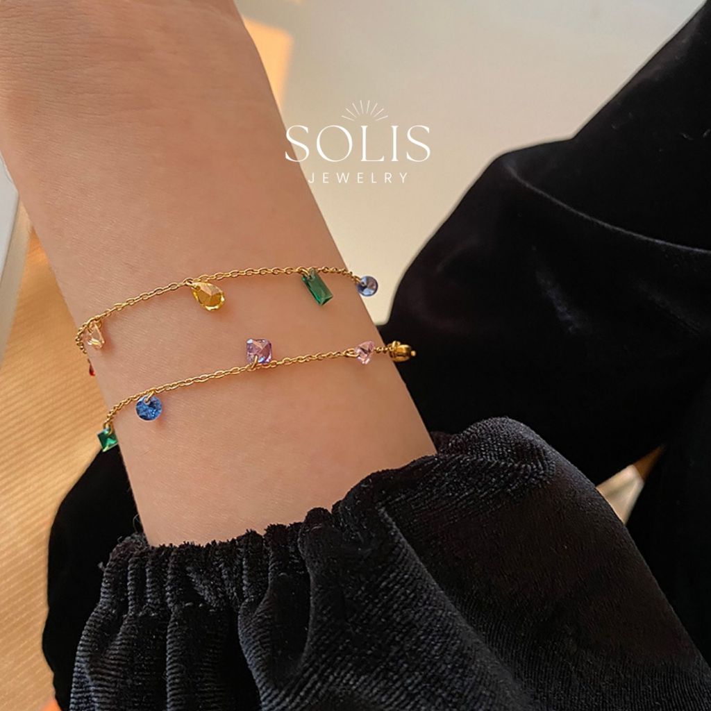 * เครื่องประดับกันน้ำ * เพชรสีสันสดใส สร้อยข้อมือลูกปัด กำไลทอง 18k ของผู้หญิง * เหล็กไทเทเนียม สแตนเลส สร้อยข้อมือชายหาดของผู้ชาย เครื่องประดับของผู้หญิง * เครื่องประดับสร้อยข้อมือทองคำ เครื่องประดับสตรี อัญมณี BR411