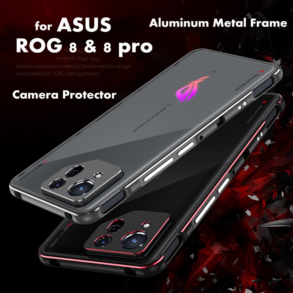 Luxury Aluminum Alloy Magnetic Case for Asus ROG Phone 8 Cases Shockproof Metal Frame Camera Cover P