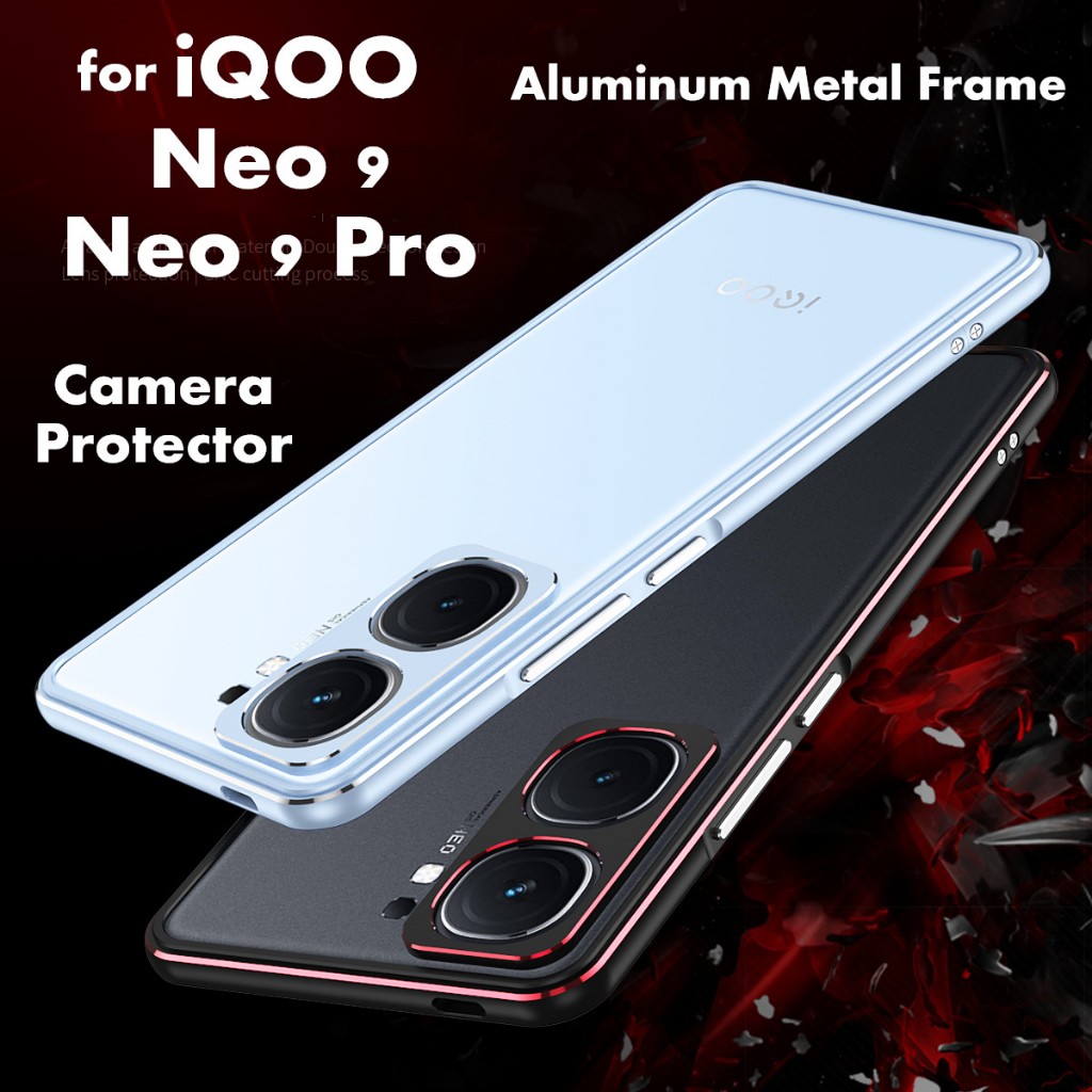 Bumper for VIVO iQOO Neo9 Ultra Thin Metal Aluminum Frame Cover Shockproof Case for VIVO iQOO Neo 9 