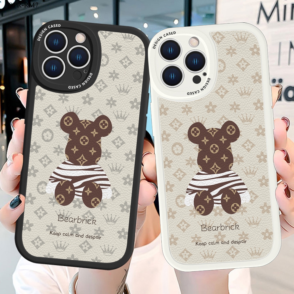 Realme 7 7i C17 6 6i 5 5S 5i Pro เคสเรียวมี สำหรับ Case Fashion Bear เคสโทรศัพท์ Soft Phone Lambskin Cases