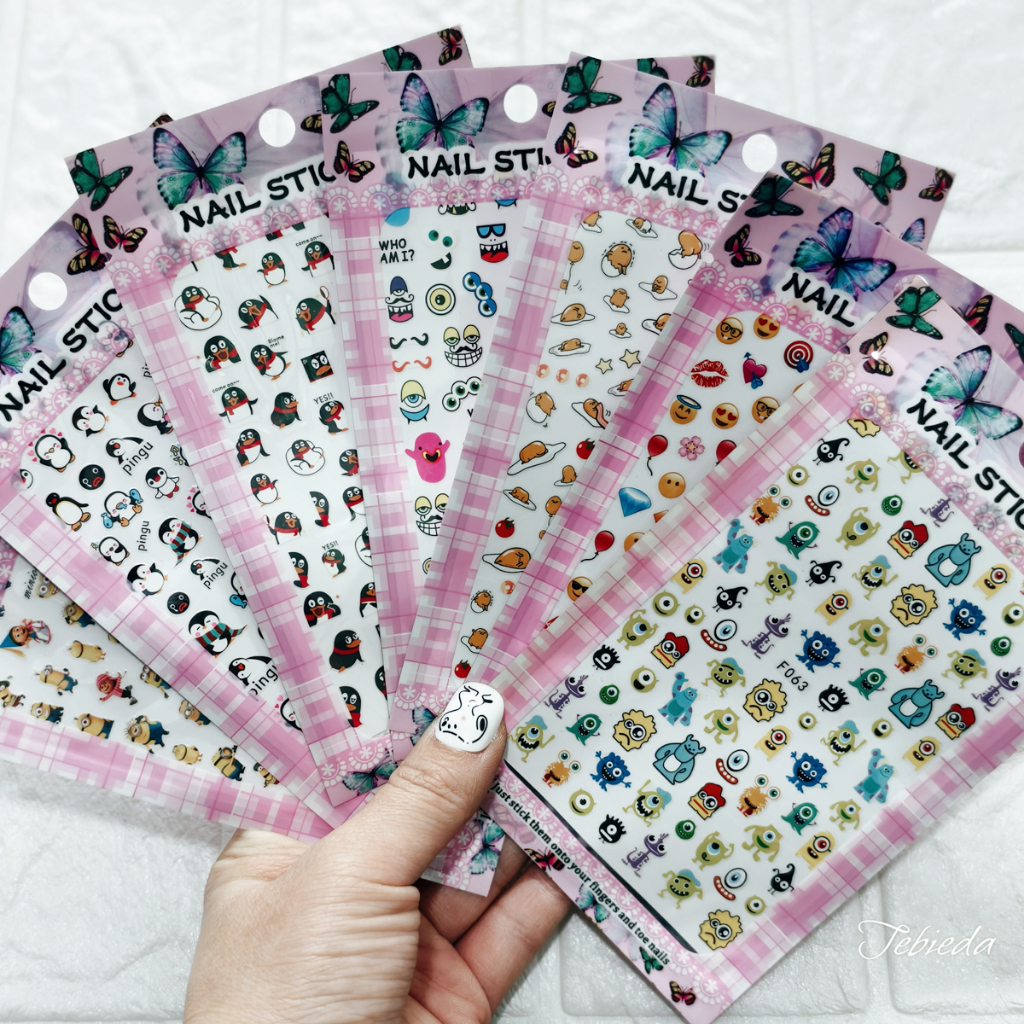 สติกเกอร์ติดเล็บ ลายการ์ตูนมินเนี่ยน โดราเอมอน DIY