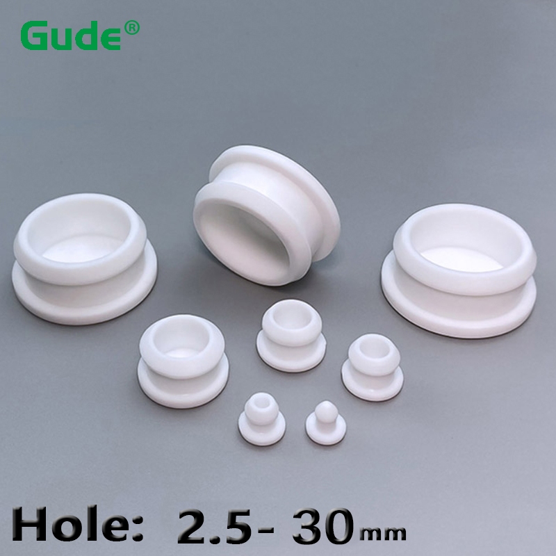 ยางซิลิโคนสีขาว Conical Snap-on Hole Plug Blanking End T-type Plug Caps Seal Stopper ท่อใส่ Bung ฝุ่น 2.5 มม.-30 มม.