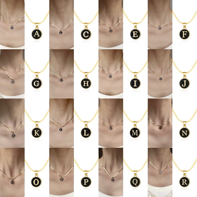 เครื่องประดับ สร้อยคอโซ่ ชุบทอง 18k จี้รูปงู ตัวอักษรภาษาอังกฤษ A-Z 26 แฟชั่นเกาหลี ของขวัญวันวาเลนไทน์ สําหรับผู้ชาย และผู้หญิง