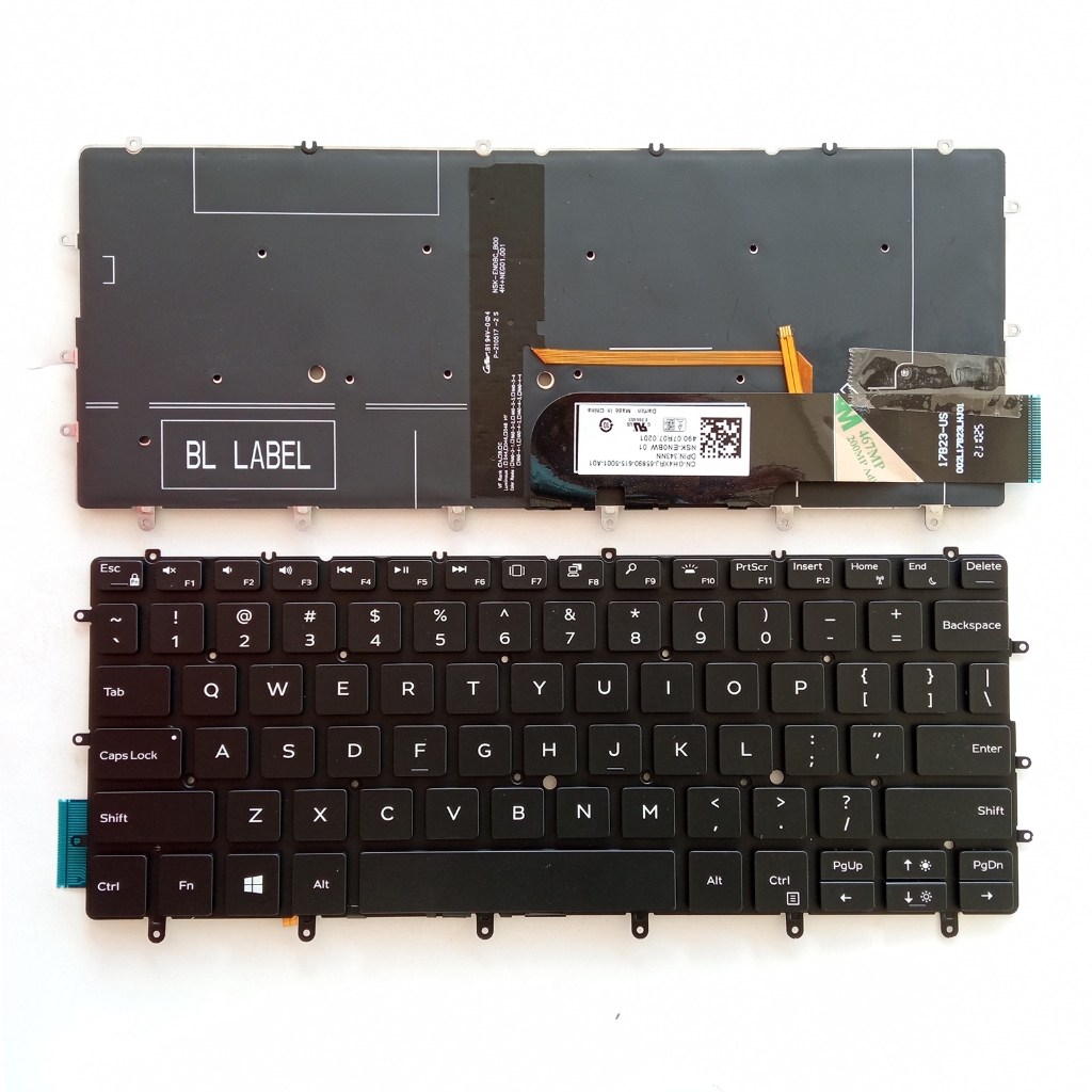ใหม่สําหรับ DELL XPS 13 9380 9370 9305 7390 P82G แล็ปท็อป US อังกฤษคีย์บอร์ด Backlit สีดํา