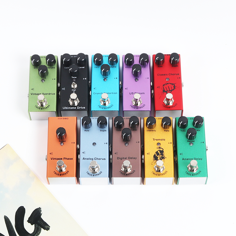 โลหะบิดเบือนกีตาร ์ ไฟฟ ้ า Effector Mini Single Block Professional Solo Delay/Chorus/Overdrive/Tremolo/Phase