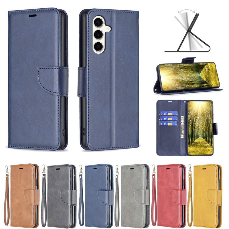 เคสโทรศัพท์มือถือหนัง PU นิ่ม ฝาพับ พร้อมช่องใส่บัตร ตั้งได้ หรูหรา สําหรับ Samsung Galaxy A55 A35 S23 FE S24 Plus S24 Ultra S22 Plus S23 Plus S22 Ultra S23 Ultra S24+S22+ S23+