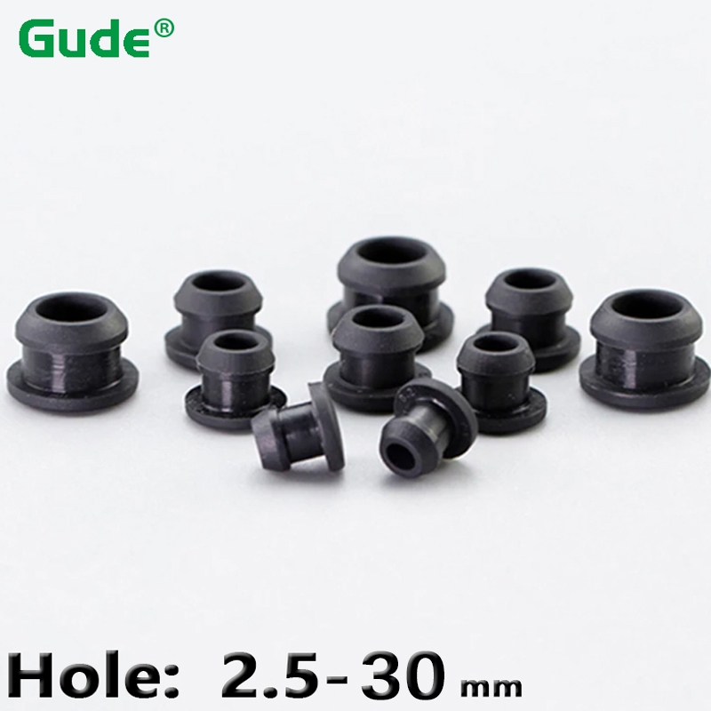 2/5/10/20 ชิ้น 2.5 มิลลิเมตรถึง 30 มิลลิเมตรยางซิลิโคน Snap-on Hole Plug Blanking End Caps Seal Stopper สีดํา T ประเภทปลั๊กทนต่ออุณหภูมิสูง