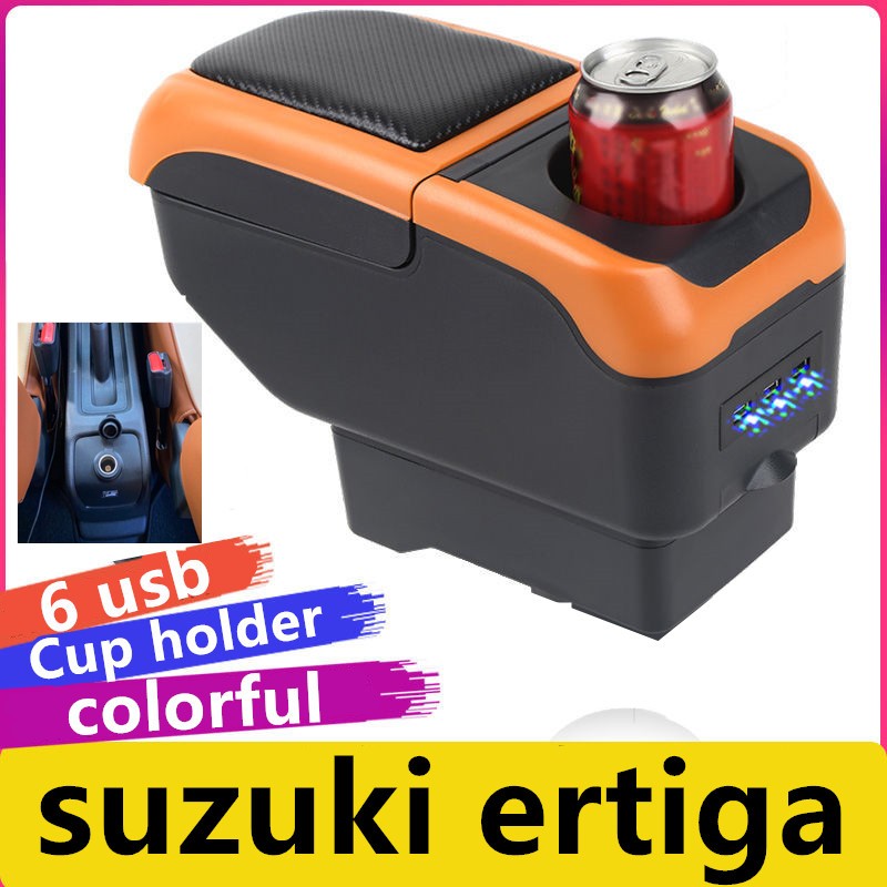 Suzuki ertiga กล่องเก็บของคอนโซลกลาง ที่พักแขน ปรับได้ พร้อมที่ชาร์จ USB อุปกรณ์เสริม สําหรับรถยนต์
