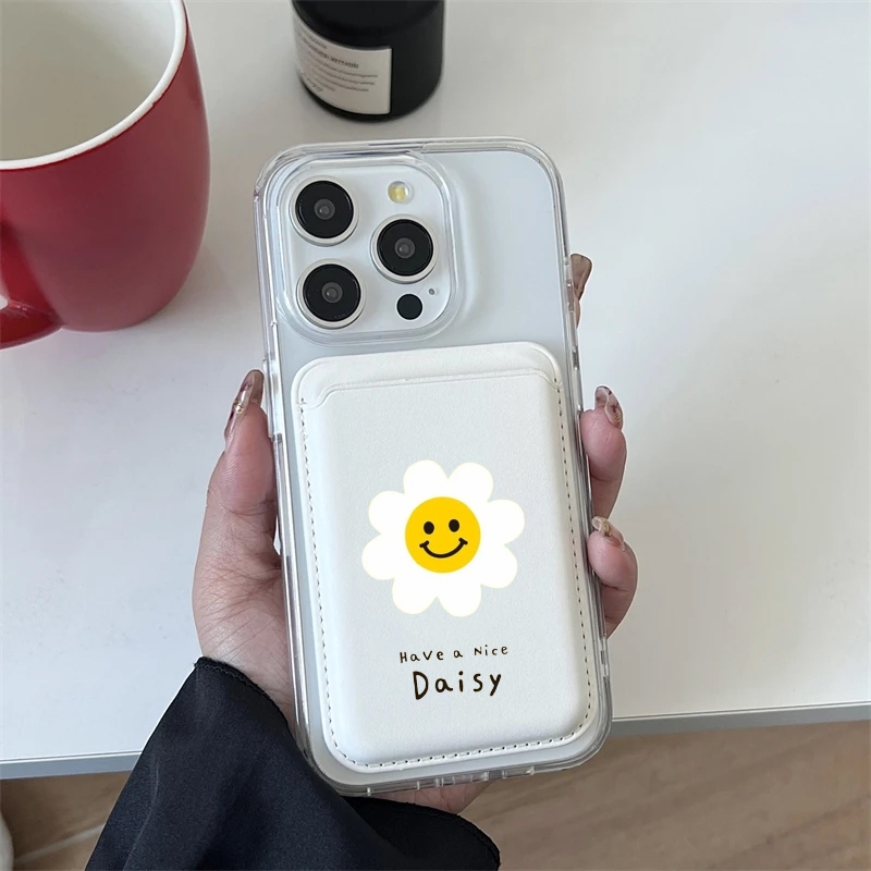Dasiy Cute Case Magnetic Wallet Bracket PhoneCard Case Suitable For iPhone 15 14 13 12 11 Pro Max Hard Cover