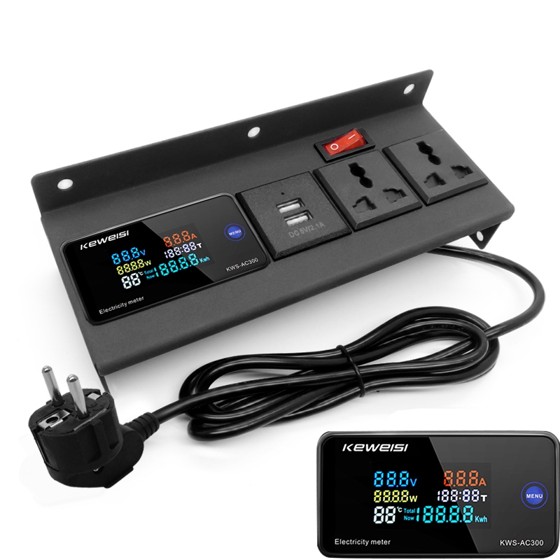 ซ็อกเก็ตไฟซ่อน พร้อมสวิตช์ขยาย พร้อมโวลต์มิเตอร์ แอมมิเตอร์