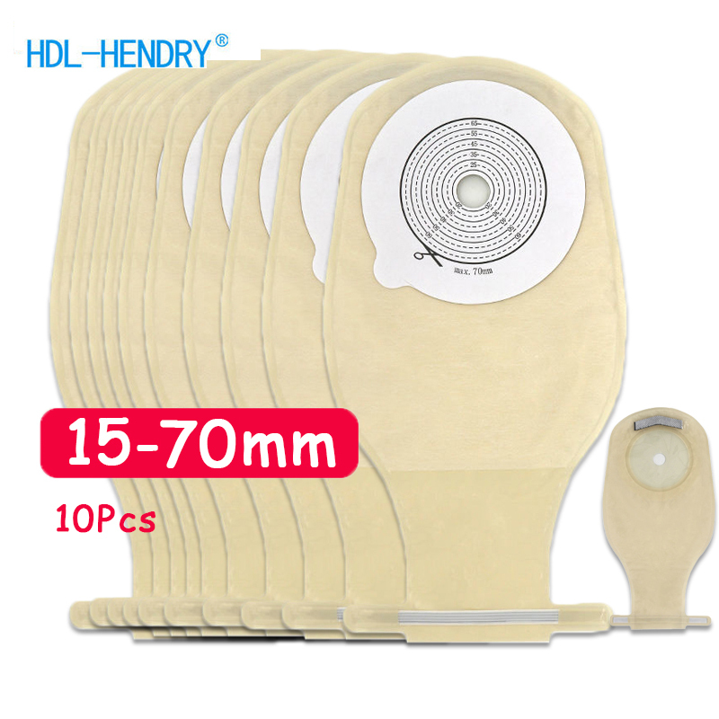 HDL 10 ชิ้น 70 มิลลิเมตร ostomy กระเป๋าคาร์บอนกรองด้านเดียว Stoma กระเป๋า Ostomy กระเป๋าสําหรับ Stoma care