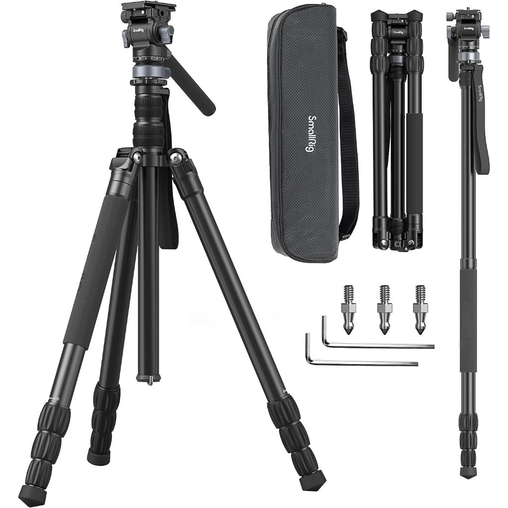Smallrig ขาตั้งกล้องสามขา แบบมืออาชีพ สําหรับการเดินทาง Vlogging พร้อมกระเป๋าถือ รับน้ําหนักได้ถึง 4 กก. #4319