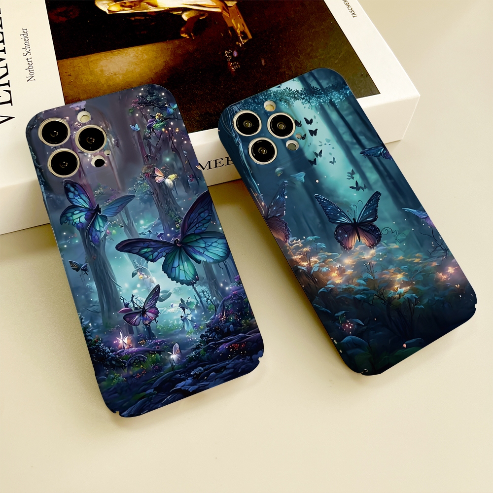 เคสโทรศัพท์มือถือ PC แข็ง กันกระแทก ลายผีเสื้อ คุณภาพสูง สําหรับ Apple Iphone 15promax 14Plus 13Pro 12 Mini 11 XS XR 8P