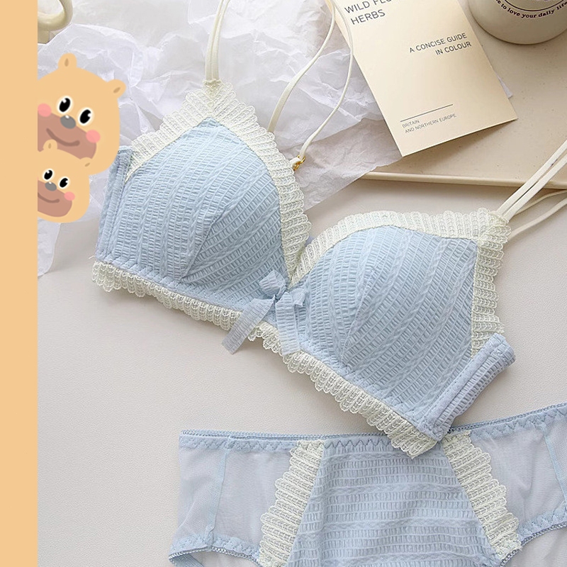 🎀bearbra🎀เสื้อชั้นใน แต่งลูกไม้เซ็กซี่ ยกทรงดันทรง สําหรับผู้หญิง