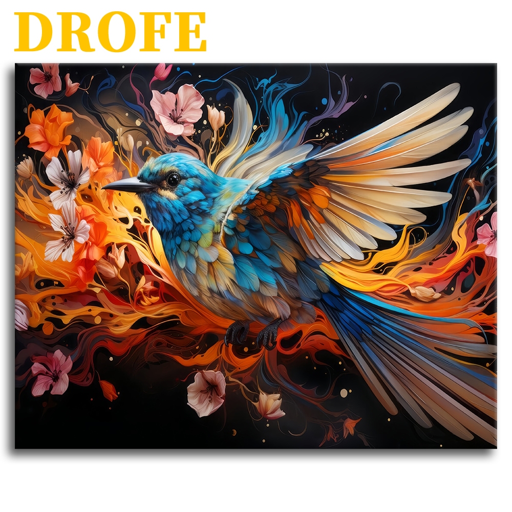 Drofe / ระบายสีตามตัวเลข / นกมงคล / ภาพวาดสีน้ํามันดิจิทัลตามตัวเลข / ภาพระบายสี / ภาพวาด DIY / ภาพว